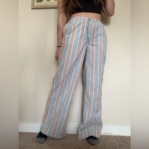 BDG blue, red and white striped lightweight summer wide leg baggy pants